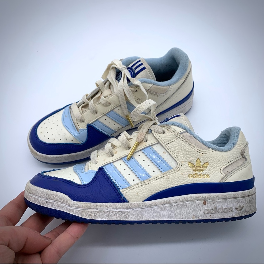 Adidas Forum Low CL Sneakers Blue Cream Size 6